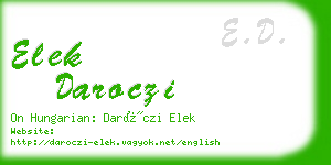 elek daroczi business card